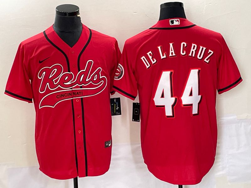 Men Cincinnati Reds #44 De La Cruz Red Nike 2023 Game MLB Jersey